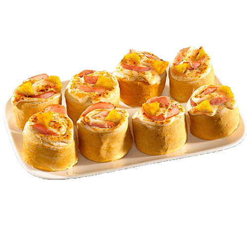 Gefüllte Pizzabrötchen mit Schinken (6 Stück)