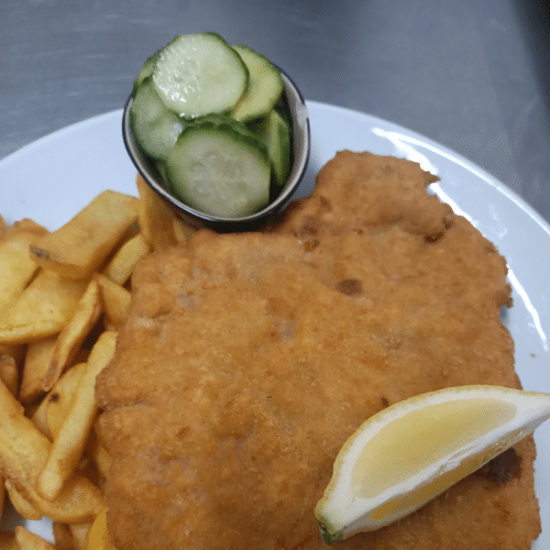 Gefülltes Schnitzel vom Kalbsrücken (Speck-Zwiebel-Champignons)