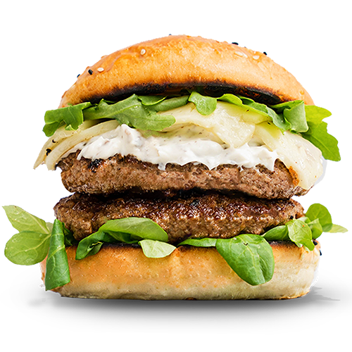 Trüffel Burger mit gegrillten Pilzen,