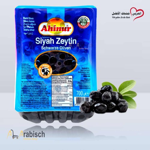 Ahinur Schwarz Oliven 700g