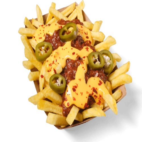 Chili Cheese Pommes ( mit Cheese und Jalapeno )