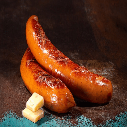 Rinder Bauernwurst Teller ( Gefüllt mit Käse ) dazu Pommes
