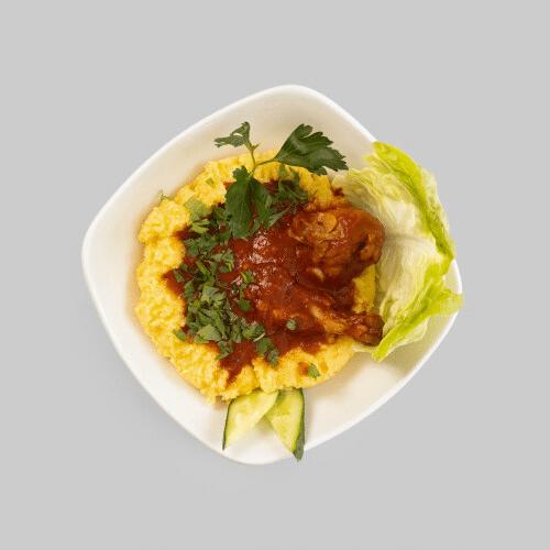 Ostropel auf heißer Polenta