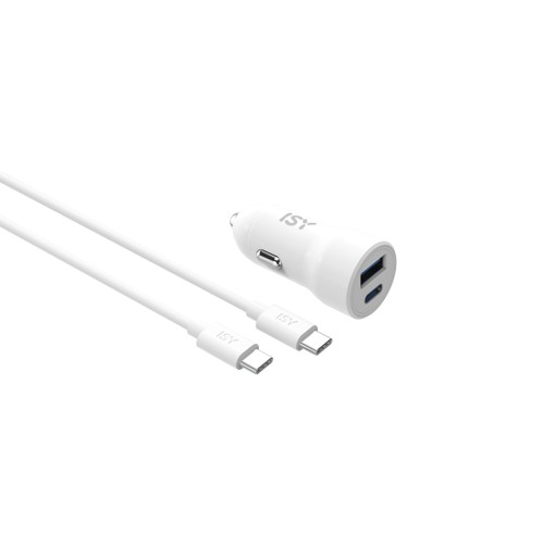 ISY ICC-9000, inkl. 2 m USB-C-Kabel, Kfz-Ladegerät Universal, 5 Volt, Weiß 2815338