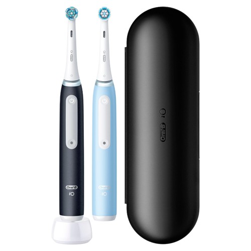 ORAL-B iO Series 3 Duopack Elektrische Zahnbürste Matt Black/Ice Blue, Reinigungstechnologie: Mikrovibrationen 2939815