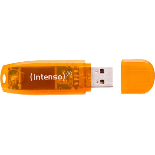 INTENSO Rainbow Line USB-Stick, 64 GB, 28 MB/s, Orange 1549592