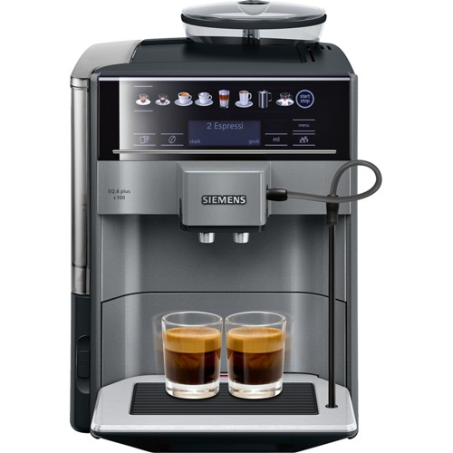 SIEMENS TE651509DE EQ6 plus s100 Kaffeevollautomat Diamond Titanium Metallic/Schwarz 2387112