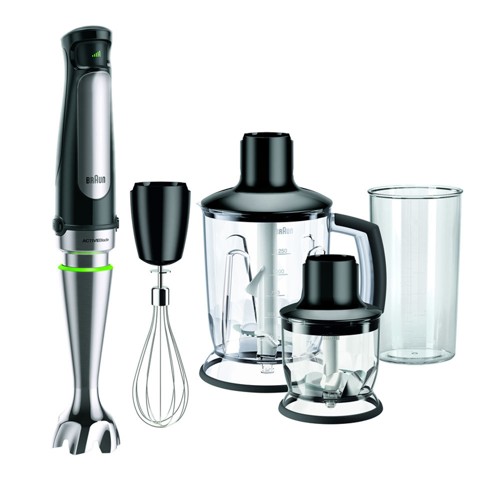 BRAUN MultiQuick 7 MQ 7045X, leistungsstarker Pürierstab mit Zubehör-Set, Stabmixer Premium Schwarz/Edelstahl (1000 2594664