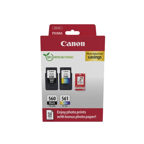 CANON PG-560/CL-561 Value Pack Schwarz, Cyan, Magenta, Gelb 2913789