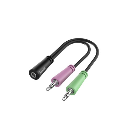 HAMA 2x 3pol. 3.5-mm-Klinke-Stecker auf 4pol. 3.5-mm-Klinke-Buchse, Klinkenadapter, 0,15 m 2708245