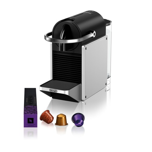 DELONGHI Nespresso Pixie EN127.S, stylisches, kompaktes Design, schnelle Aufheizzeit, einfache Bedienung, Kapselmaschine 2930230