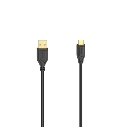 HAMA 0.75 m Flexi-Slim USB Kabel, Schwarz 2708411
