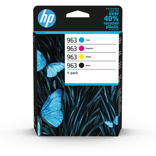 HP 963 Tintenpatrone Schwarz, Cyan, Magenta, Gelb (6ZC70AE) 2677352