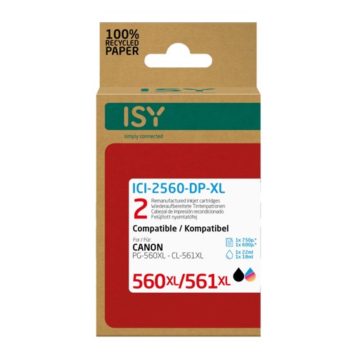 ISY ICI-2560-DP-XL Tintenpatrone Mehrfarbig (3712C001, 3730C001) 2935499