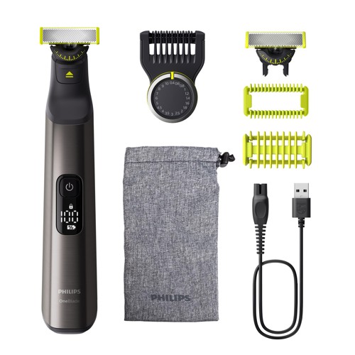 PHILIPS QP6552/15 OneBlade Pro 360 Face&Body, Barttrimmer, Chromdesign 2945140