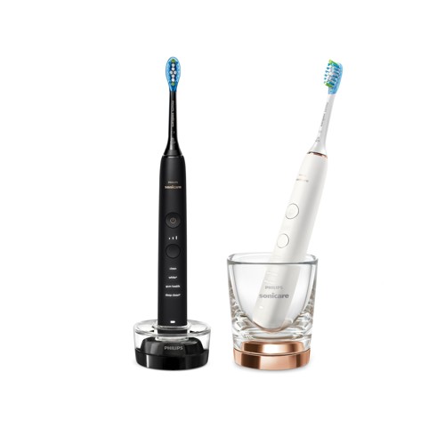 PHILIPS Sonicare HX9914/57 DiamondClean 9000 Doppelpack Elektrische Zahnbürste Schwarz/Rose Gold, Reinigungstechnologie: 2667275