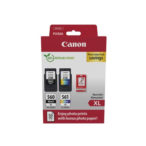 CANON CRG PG-560XL/CL-561XL Tintenpatrone Schwarz, Cyan, Magenta, Gelb 2913837