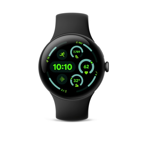 GOOGLE Pixel Watch 3 (LTE) 45 mm, Smartwatch Aluminium Fluorelastomer, 150–185 165–215 Obsidian 2942071