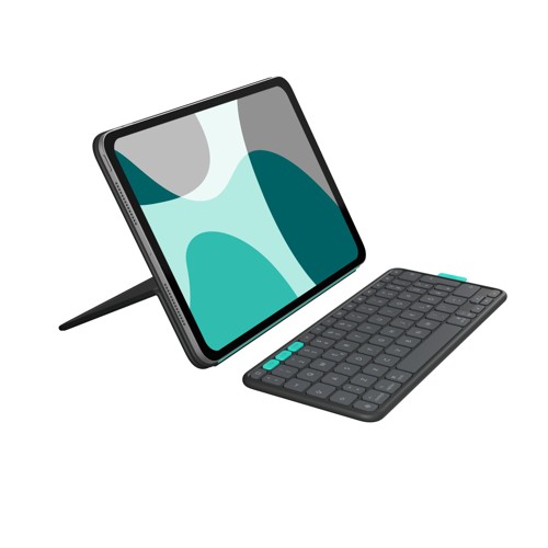 LOGITECH Flip Folio für iPad Pro 11 Zoll (M4 und M5), Air (M2 M3) (5. Generation) , Case mit Tastatur Graphite 2992871