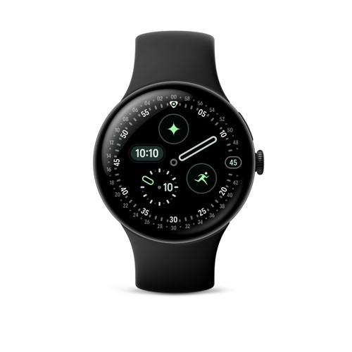 GOOGLE Pixel Watch 4 45 Wi-Fi Smartwatch Fluorelastomer, 150-215, Obsidian 3002158