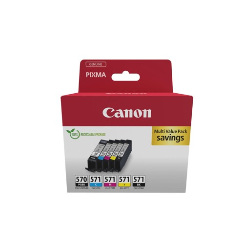 CANON PGI-570/CLI-571 PGBK Tintenpatrone Schwarz, Cyan, Magenta, Gelb 2913822