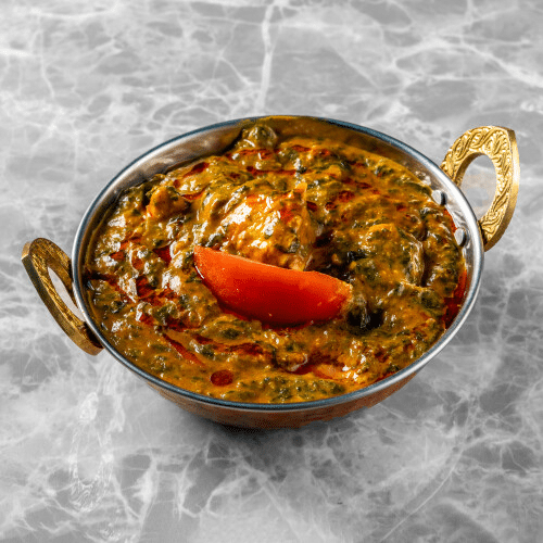 Curry-Gericht Saag-Hühnerfleisch (scharf)