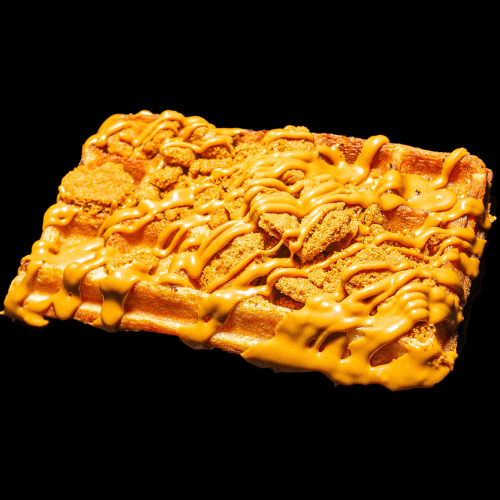 Waffel mit Lotussauce und Lotus-Crumble