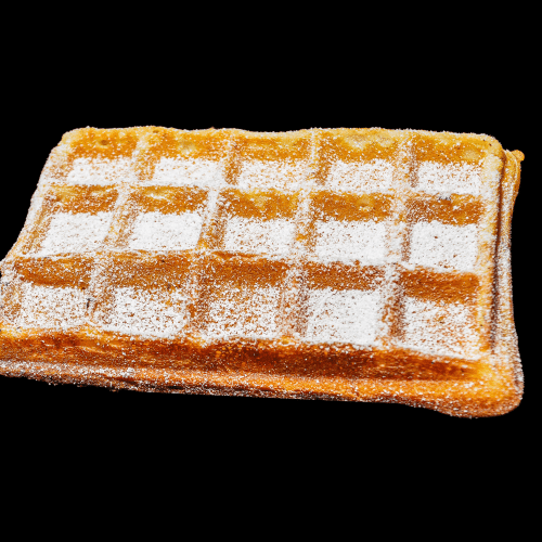 Waffel mit Puderzucker