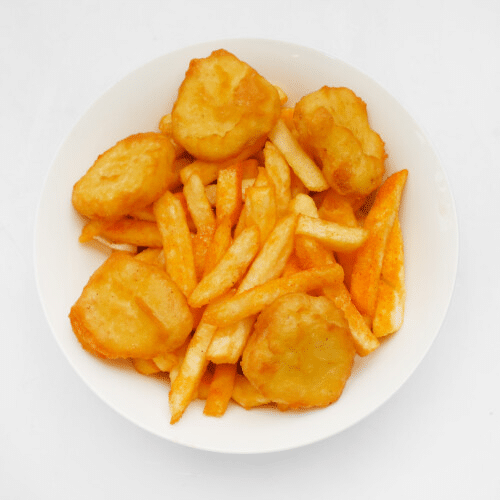 Chicken Nuggets (5 Stück) mit Pommes frites