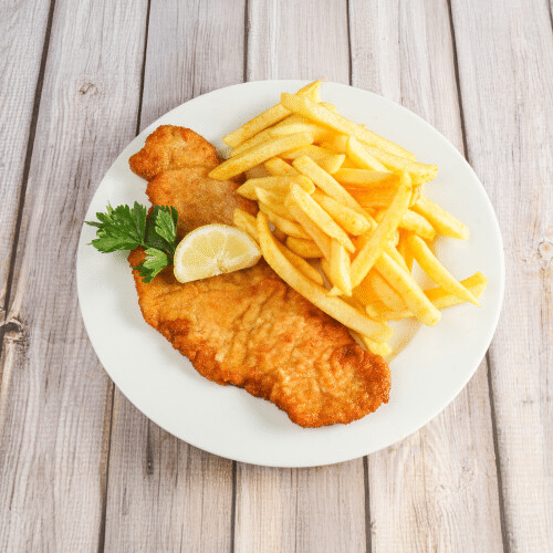 Schnitzel mit Pommes