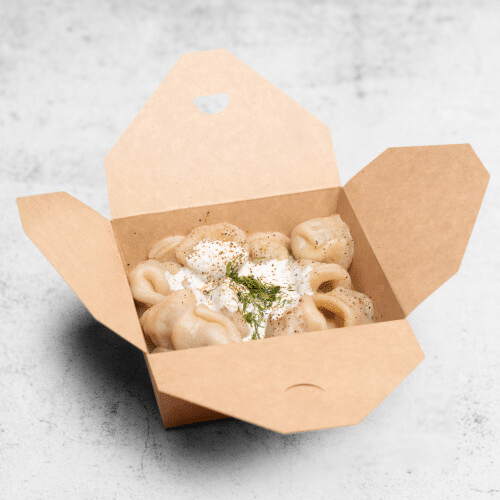 Pelmenies mit Hähnchenfleisch, Schweinefleisch und Rindfleisch