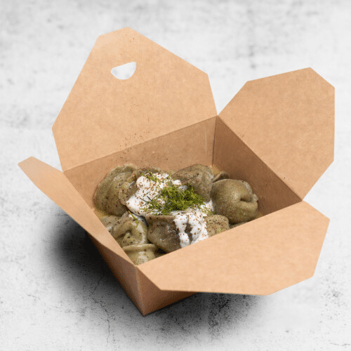 Vollkorn Pelmenies mit Pilzen (vegetarisch)