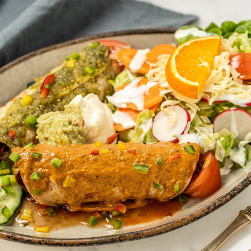 Enchiladas de Berenjena (vegetarisch, scharf)