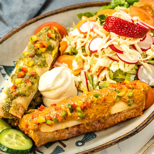Enchiladas Espinacas (vegetarisch, scharf, 2 Stück)