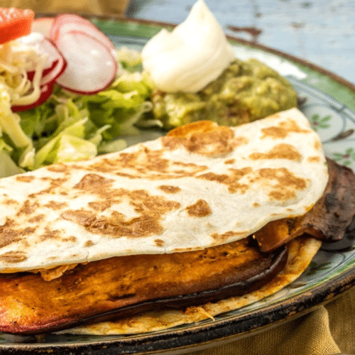Quesadilla Aubergine (vegetarisch, scharf)