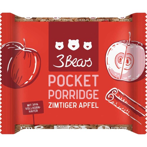 3Bears Pocket Porridge Zimtiger Apfel 55g