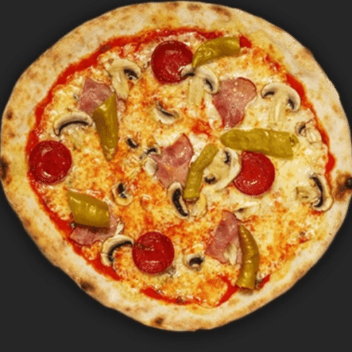 Pizza Salami, Putenschinken und Peperoni