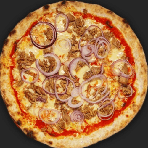 Pizza Thunfisch und Zwiebeln