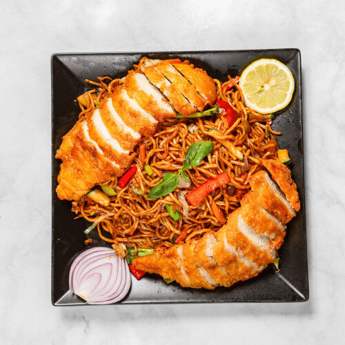 Chicken Noodles gebacken