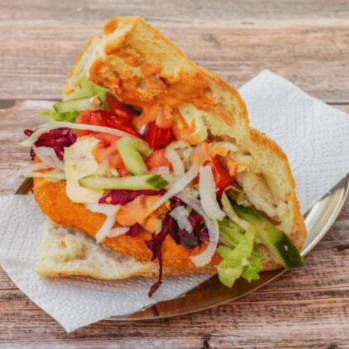 Formschnitzel im Brot