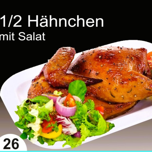 Halbes Hähnchen Mit Salat