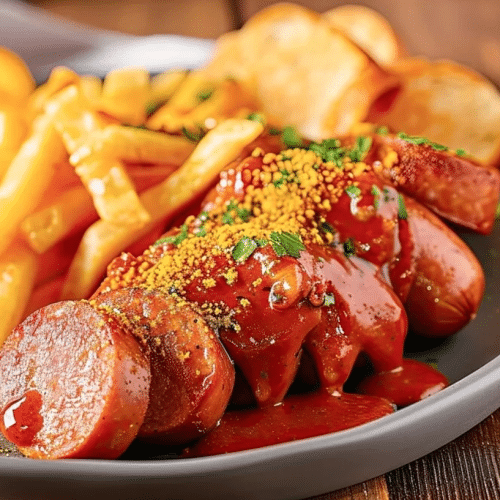 Currywurst mit Pommes frites