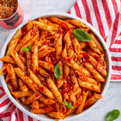 Penne Pollo mit Getränk