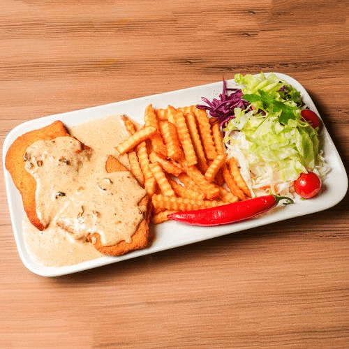 Schnitzel mit Jägersauce