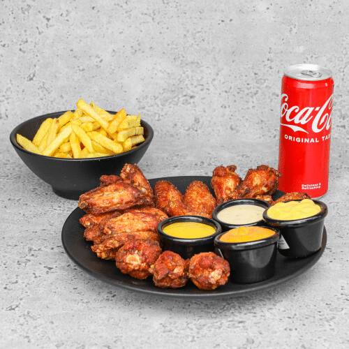 Naked Hot Wings Menü (18 Stück)