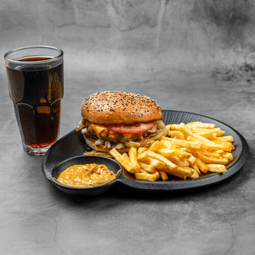 Blazing Luke Burger Menü (scharf)