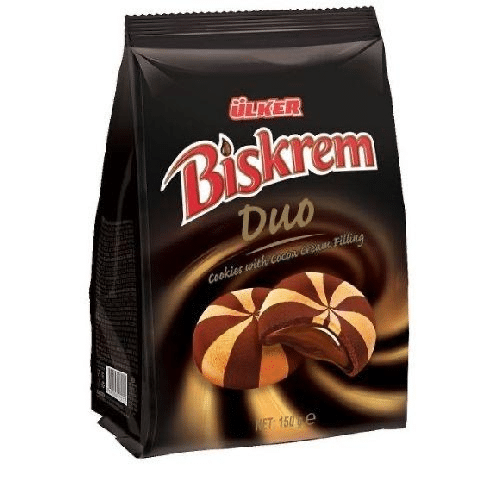 Ülker Biskrem Duo Kekse mit Kakaocremefüllung 150g