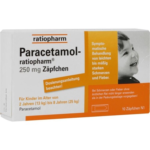 Paracetamol-ratiopharm 250mg Zäpfchen 10 Stück