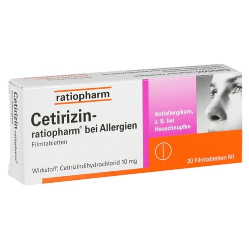 Cetirizin-ratiopharm bei Allergien 10 mg Filmtabl. 20 Stück