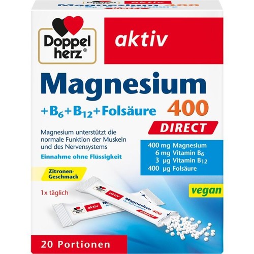 Doppelherz Magnesium + B Vitamine direct 20 Stück